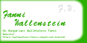 fanni wallenstein business card